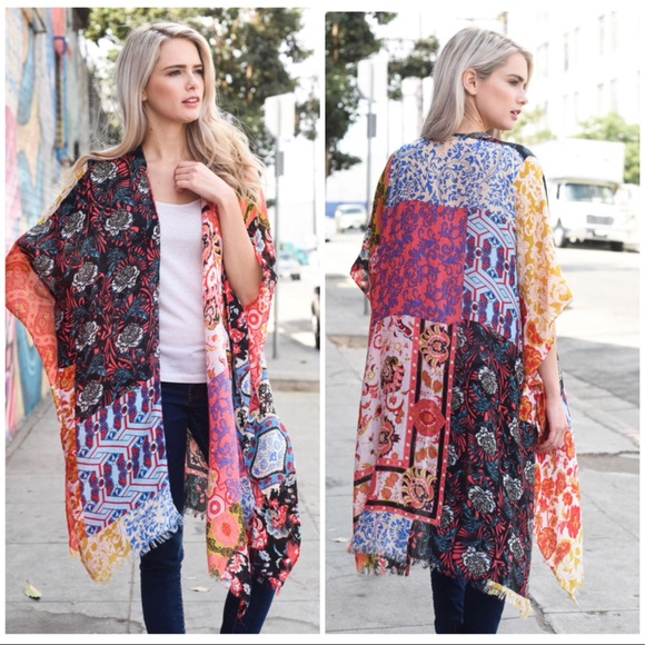 Sweaters - TIYA Boho floral kimono